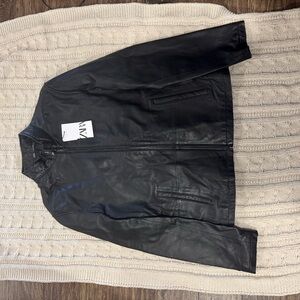 Zara Men's Black Leather Jacket